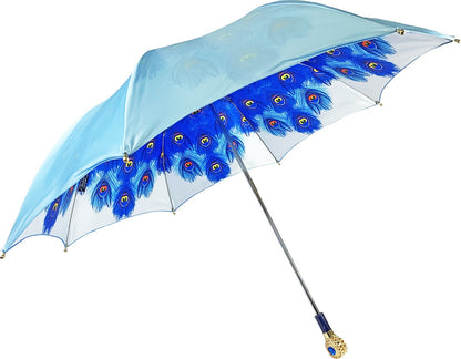 Folding Umbrella for Women – Sapphire Crystals 24K Gold-Plated Handle