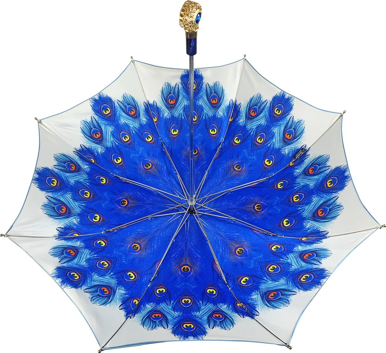 Folding Umbrella for Women – Sapphire Crystals 24K Gold-Plated Handle