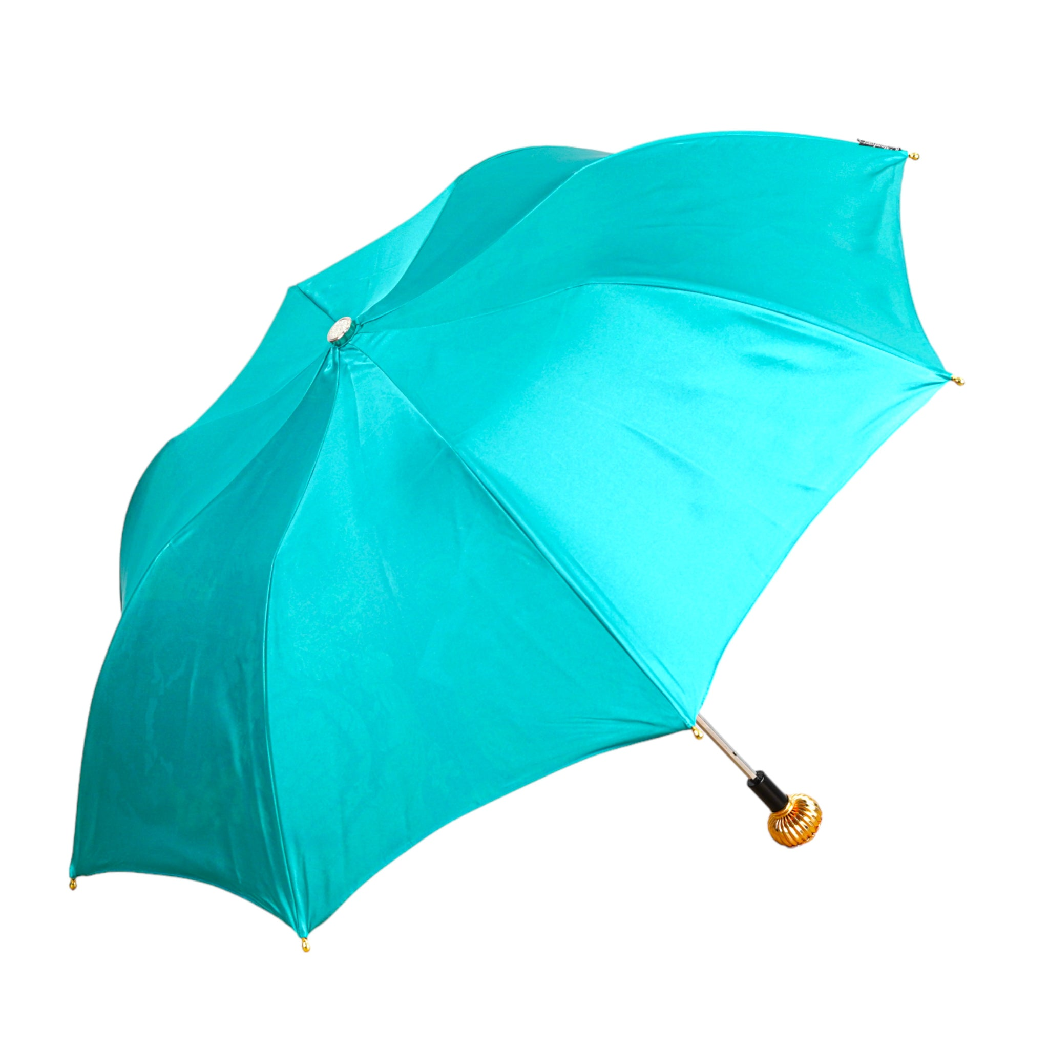Turquoise Deluxe Women's Umbrella – 24K Goldplated Handle