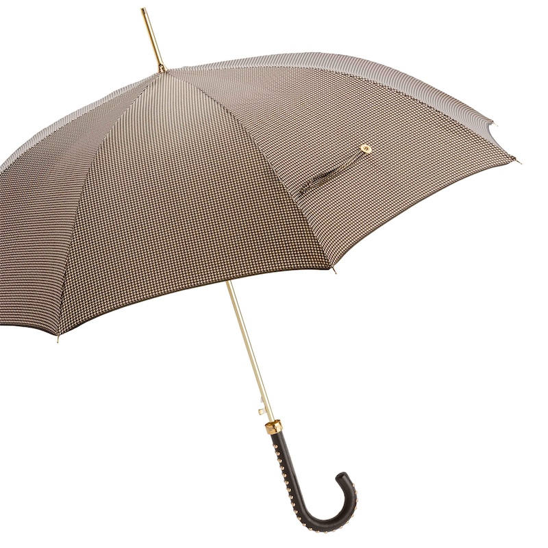 Luxury Umbrella with Studded Leather Handle – Handmade in Italy