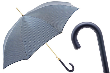 Navy Luxury Umbrella – Automatic Opening with Leather Handle
