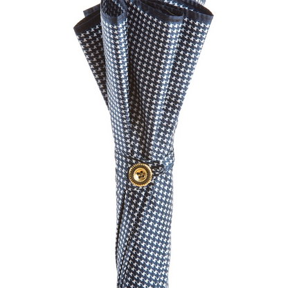 Navy Luxury Umbrella – Automatic Opening with Leather Handle