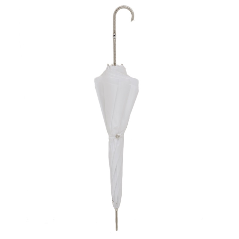 Elegant Wedding Double Cloth Umbrella with White Pearls