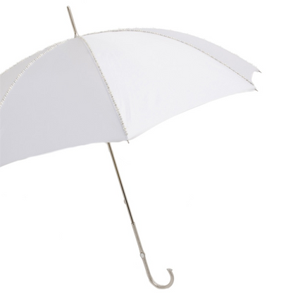 Elegant Wedding Double Cloth Umbrella with White Pearls