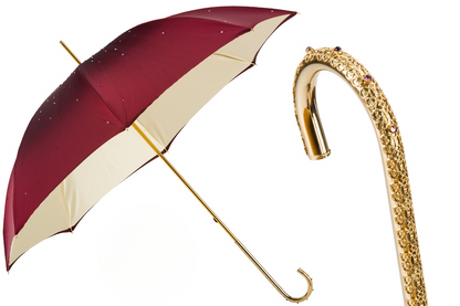 Designer Burgundy Swarovski Double Cloth Umbrella