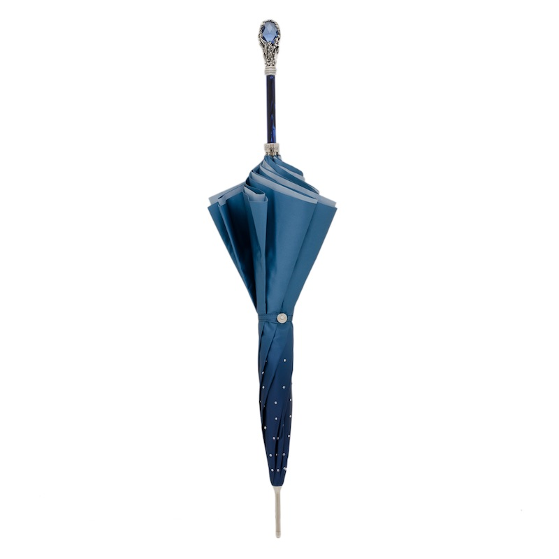Blue Swarovski Gem Handle Umbrella – Manual Opening