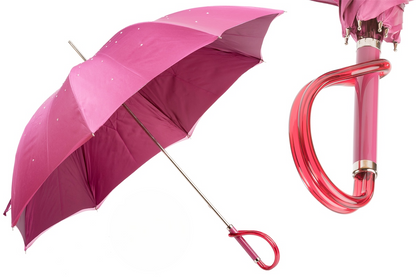 Luxury Pink Swarovski Umbrella with Acetate Handle