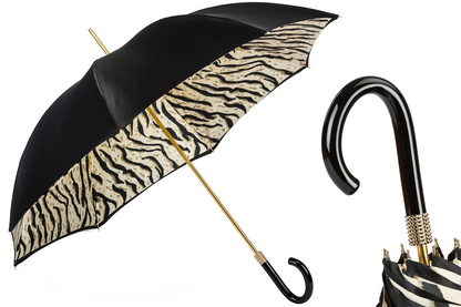 Black Tiger-Striped Manual Opening Double Cloth Umbrella