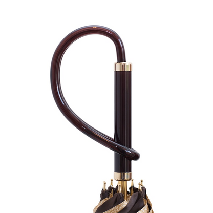 Handmade Brown Speckled Manual Opening Double Cloth Umbrella