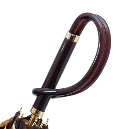 Handmade Brown Speckled Manual Opening Double Cloth Umbrella