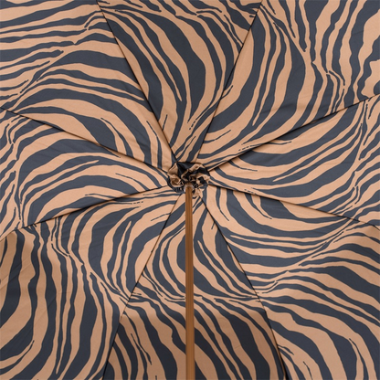 Brown Zebra Print Umbrella – Manual Opening, Handmade in Italy
