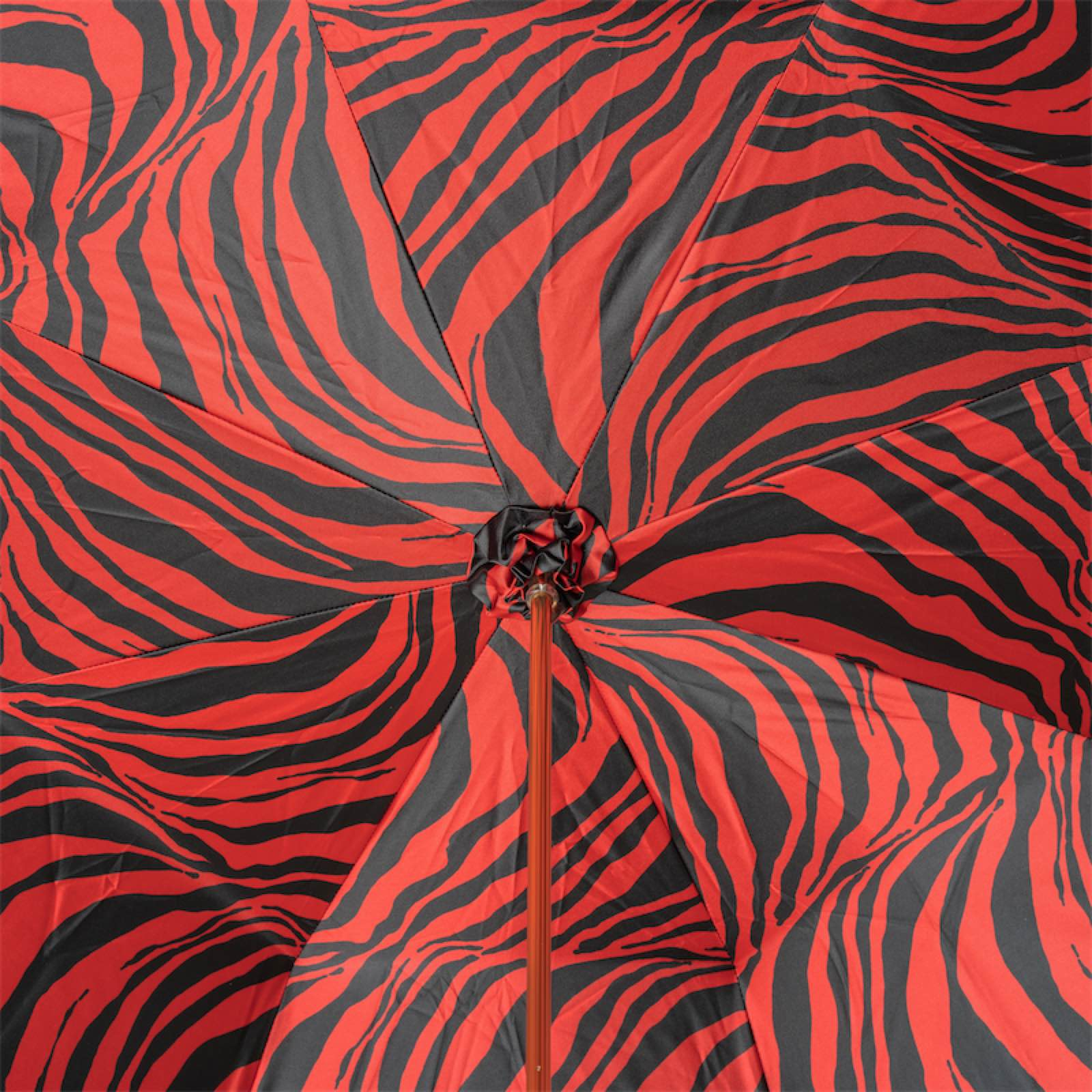 Fashionable Red Zebra Print Manual Opening Double Cloth Umbrella