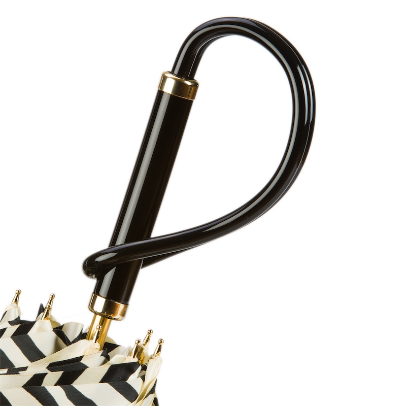 Exclusive Ivory Double Cloth Umbrella with Zebra Interior