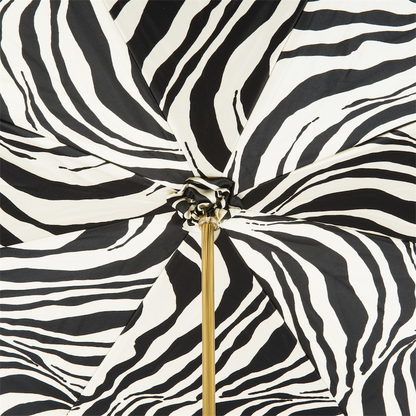 Exclusive Ivory Double Cloth Umbrella with Zebra Interior