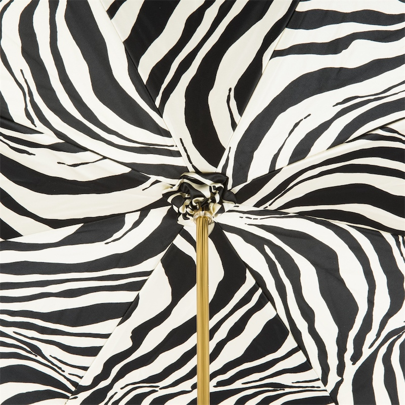 Exclusive Ivory Double Cloth Umbrella with Zebra Interior