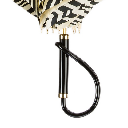 Exclusive Ivory Double Cloth Umbrella with Zebra Interior