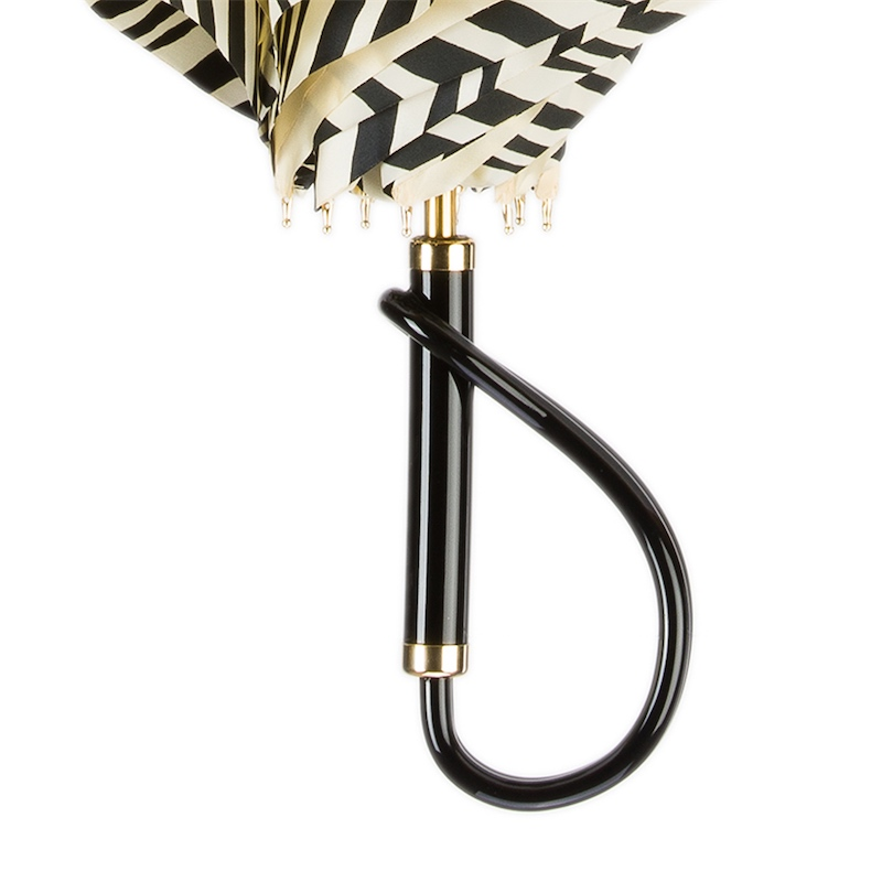 Exclusive Ivory Double Cloth Umbrella with Zebra Interior