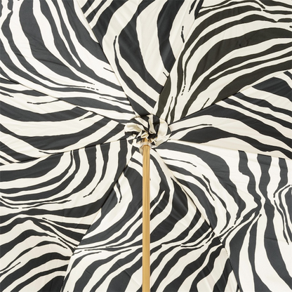 Designer Enameled Zebra Brass Handle Double Cloth Umbrella