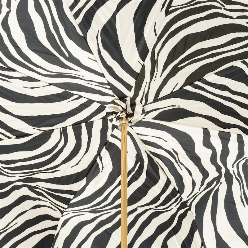 Designer Enameled Zebra Brass Handle Double Cloth Umbrella