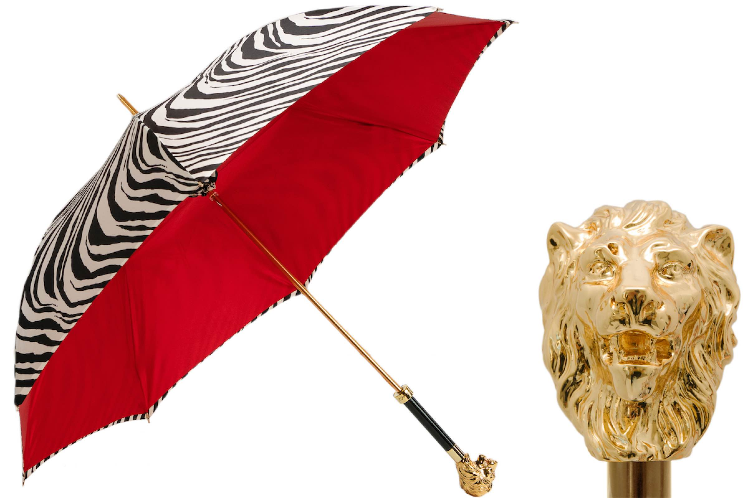 Zebra Lion Umbrella – Manual Opening, Handmade in Italy