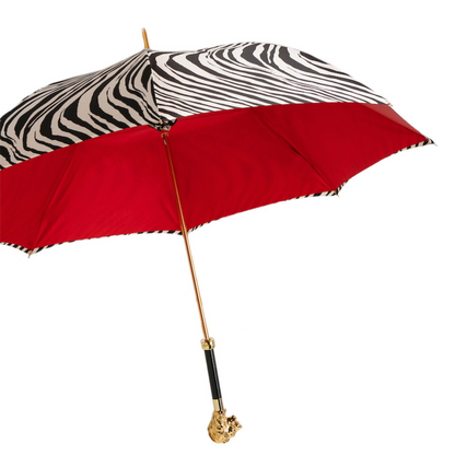 Zebra Lion Umbrella – Manual Opening, Handmade in Italy