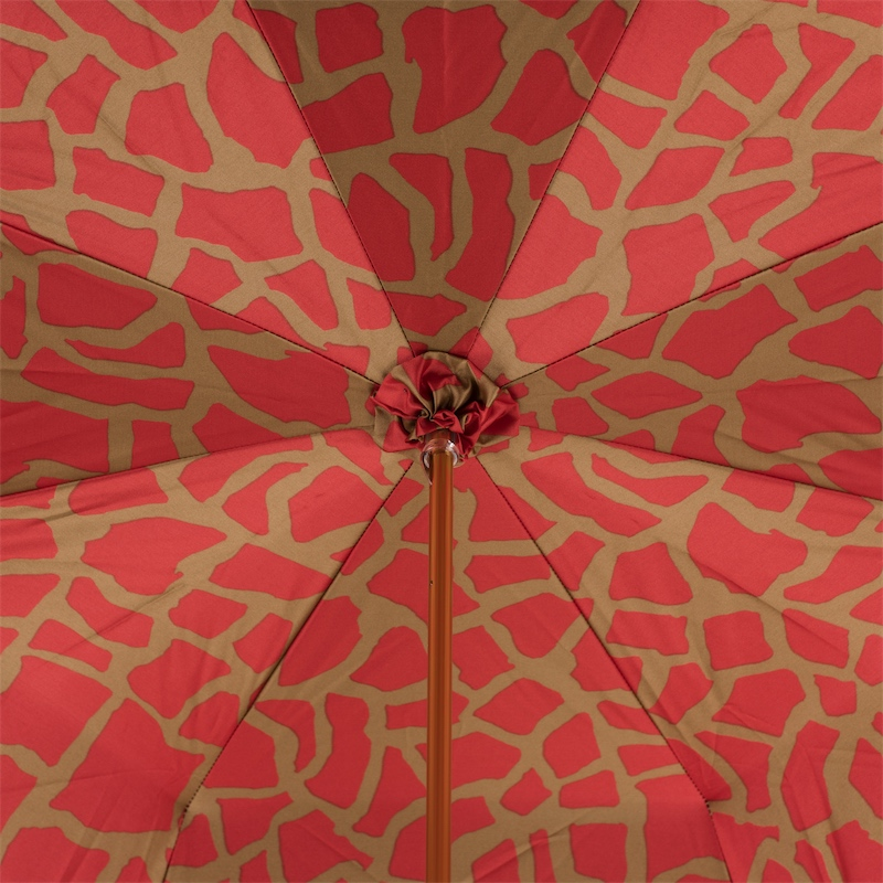 Fashionable Double Cloth Umbrella with Red Giraffe Print Interior