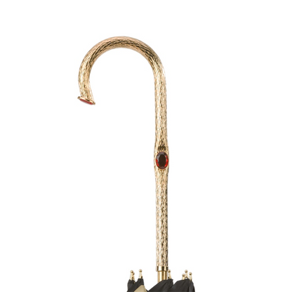 Chic Umbrella with Flower Inside – Manual Opening, Brass Handle