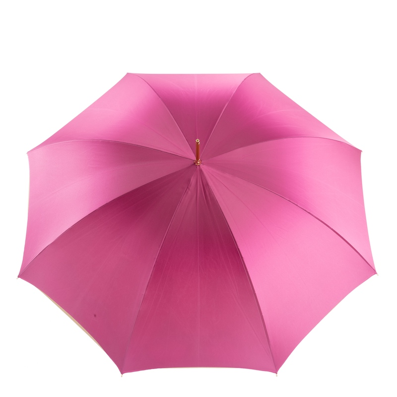 Exclusive Fuchsia Dahlia Double Cloth Manual Opening Umbrella