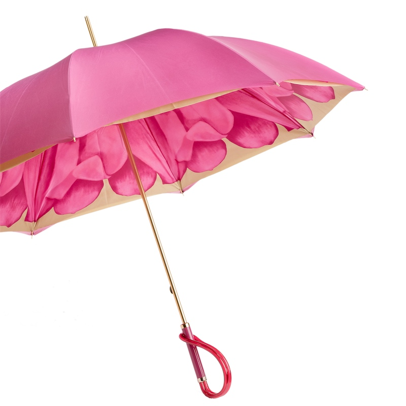 Exclusive Fuchsia Dahlia Double Cloth Manual Opening Umbrella