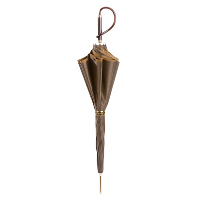 Brown Dahlia Manual Double Cloth Umbrella – Handmade in Italy