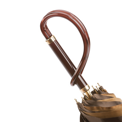 Brown Dahlia Manual Double Cloth Umbrella – Handmade in Italy