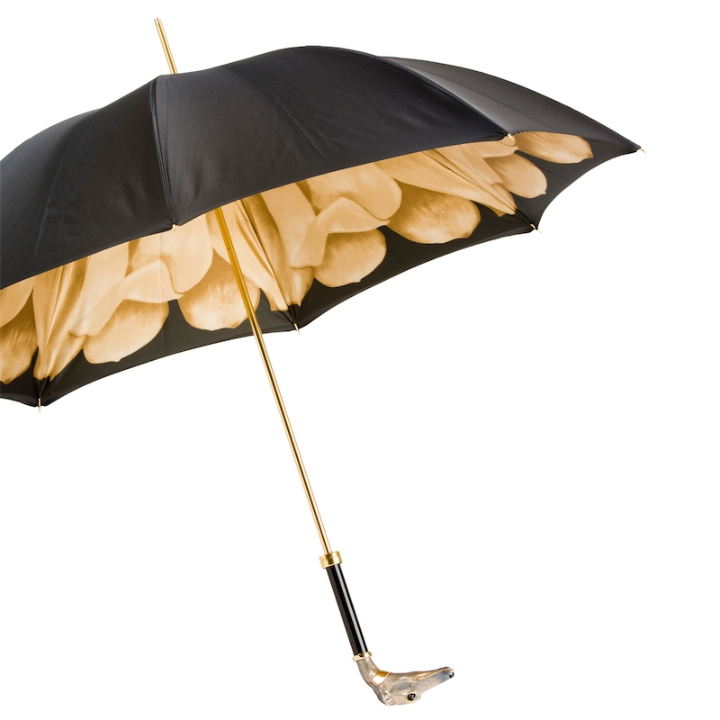 Enameled Brass Handle Greyhound Woman Umbrella – Manual Opening