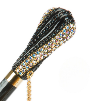Luxury Swarovski Handle Gold Dahlia Double Cloth Umbrella
