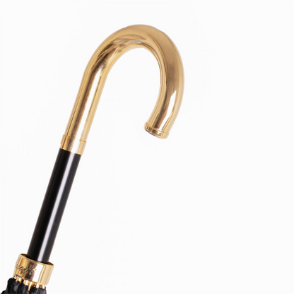 Umbrella Geometrie Beige with Brass Handle, Handmade in Italy