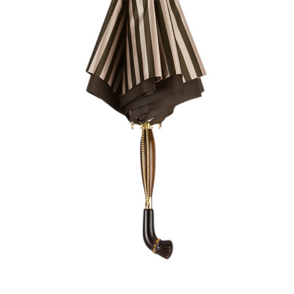 Classic Striped Umbrella with Swarovski Crystals – Handmade in Italy