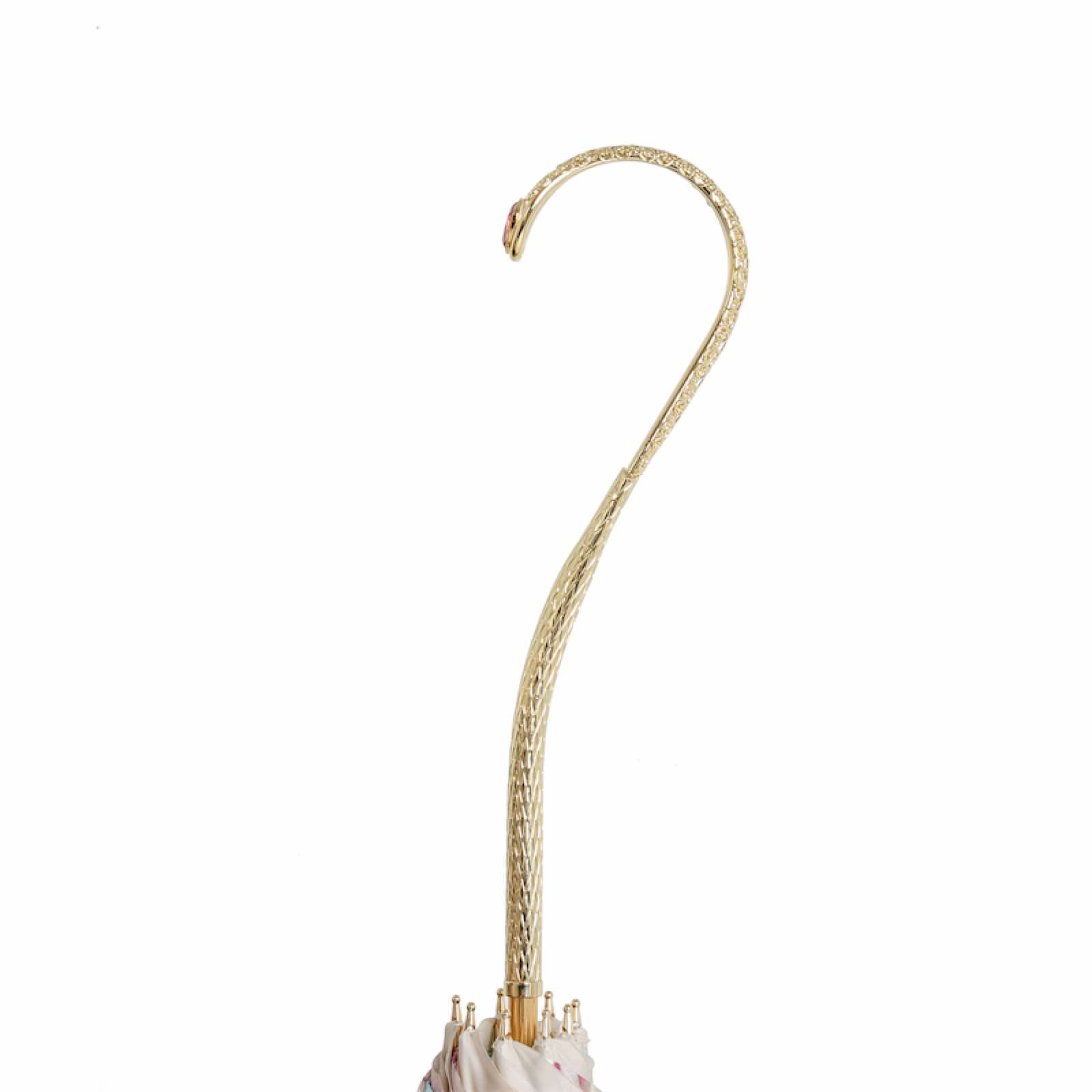 Romantic Umbrella with Flower Print – Double Cloth, Manual Opening