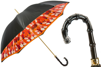 Orange Brush Strokes Umbrella – Double Cloth, Acetate Handle