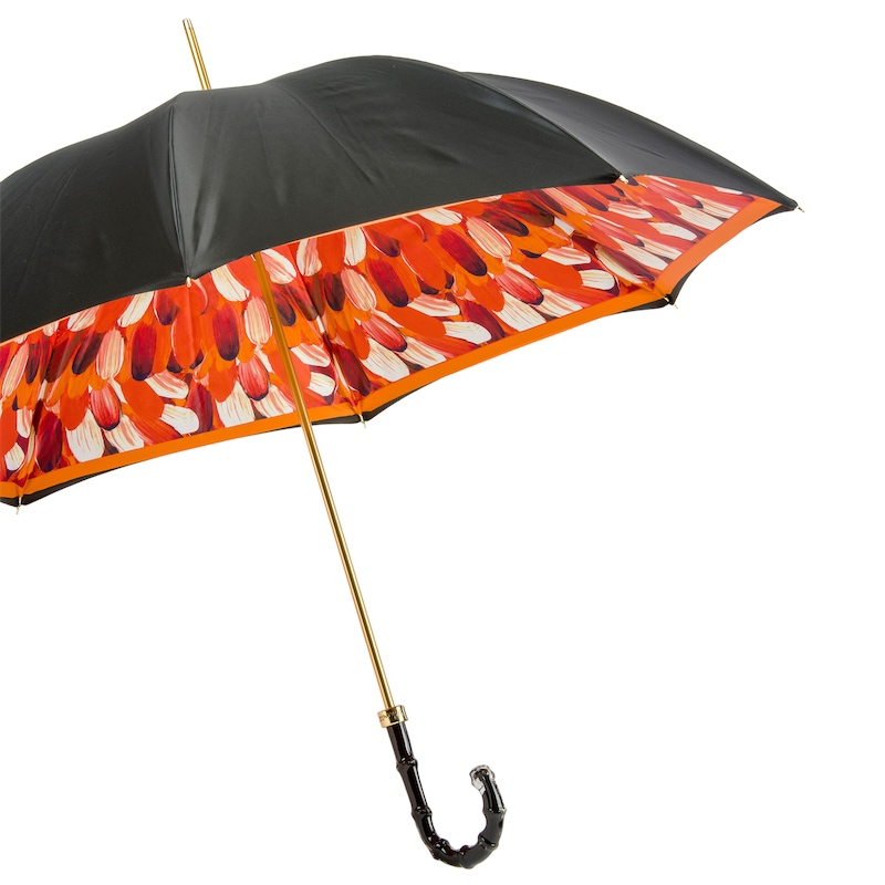 Orange Brush Strokes Umbrella – Double Cloth, Acetate Handle