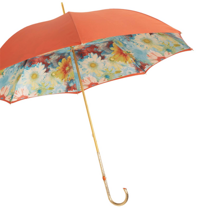 Sunflowers Umbrella – Handmade Italian Elegance with Brass Handle