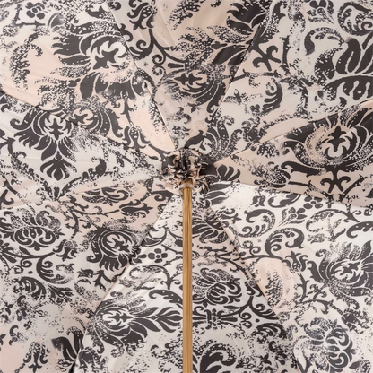 Floral Doodles Umbrella with Leaves – Double Cloth, Jeweled Handle