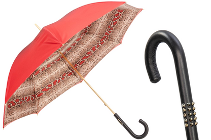 Red Python Umbrella – Manual Opening, Handmade in Italy