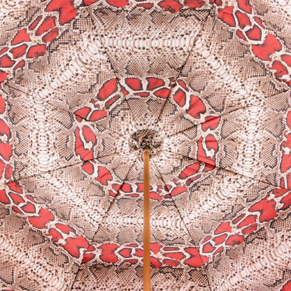 Red Python Umbrella – Manual Opening, Handmade in Italy