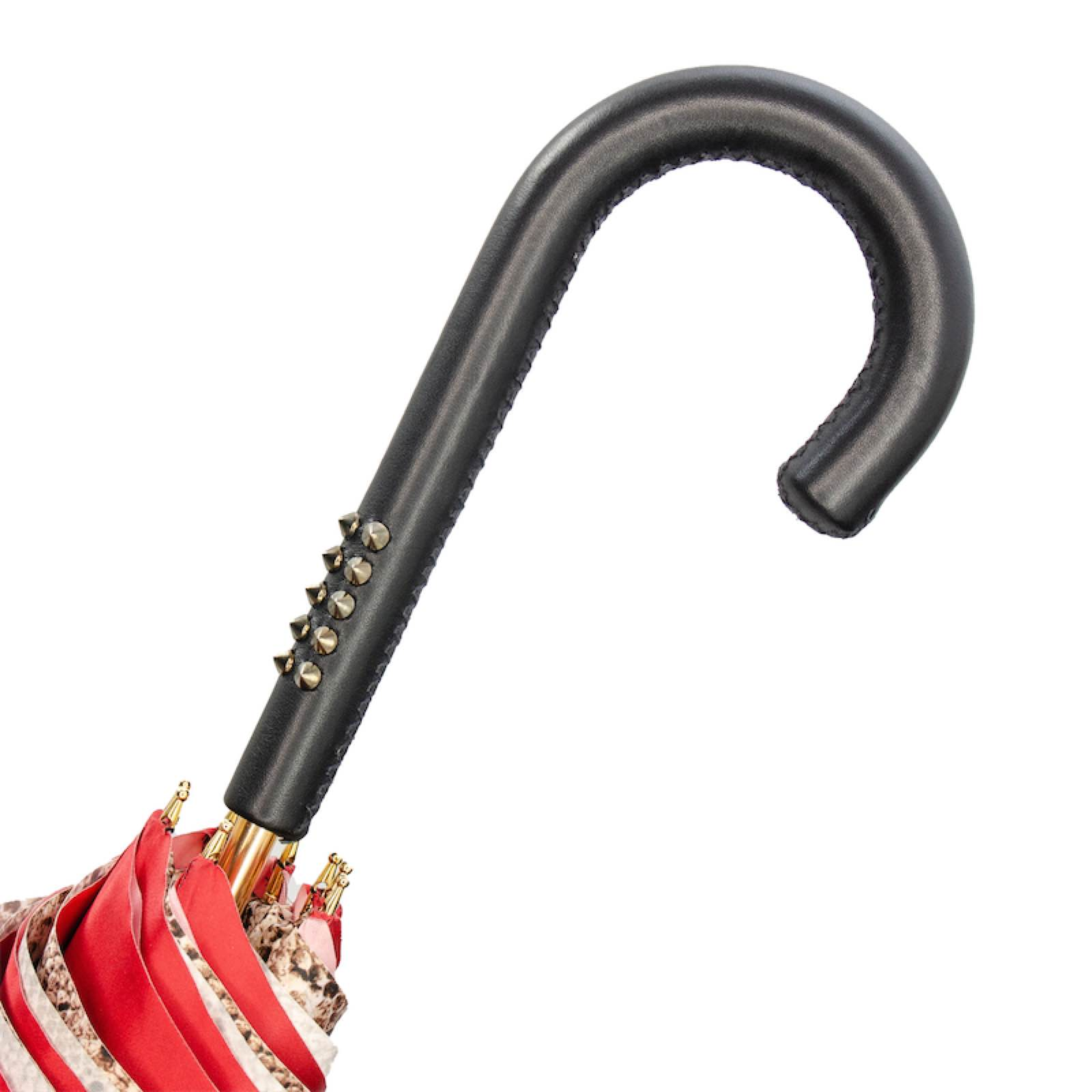 Red Python Umbrella – Manual Opening, Handmade in Italy