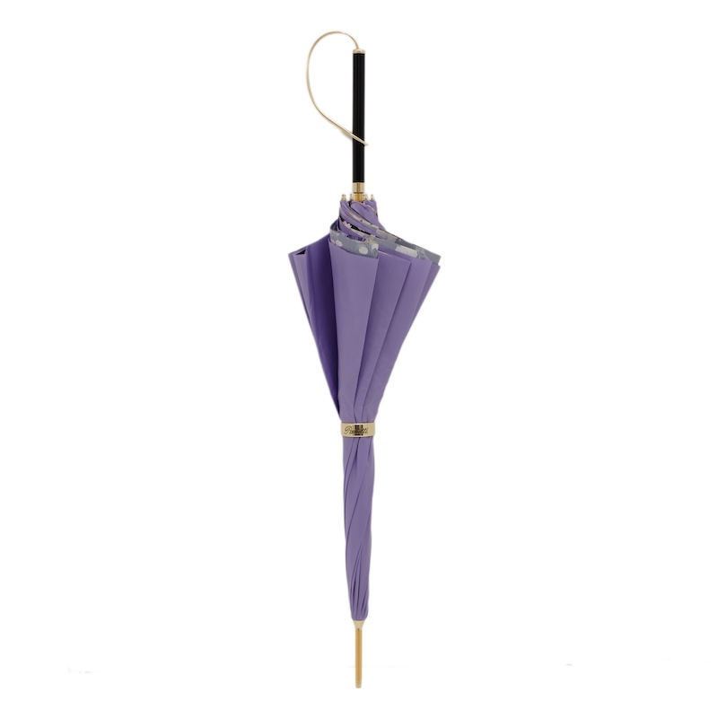Elegant Lilac Flowers Double Cloth Umbrella – Handmade in Italy