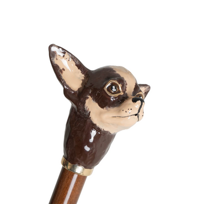 Brown Chihuahua Handle Exclusive Umbrella – Handmade in Italy