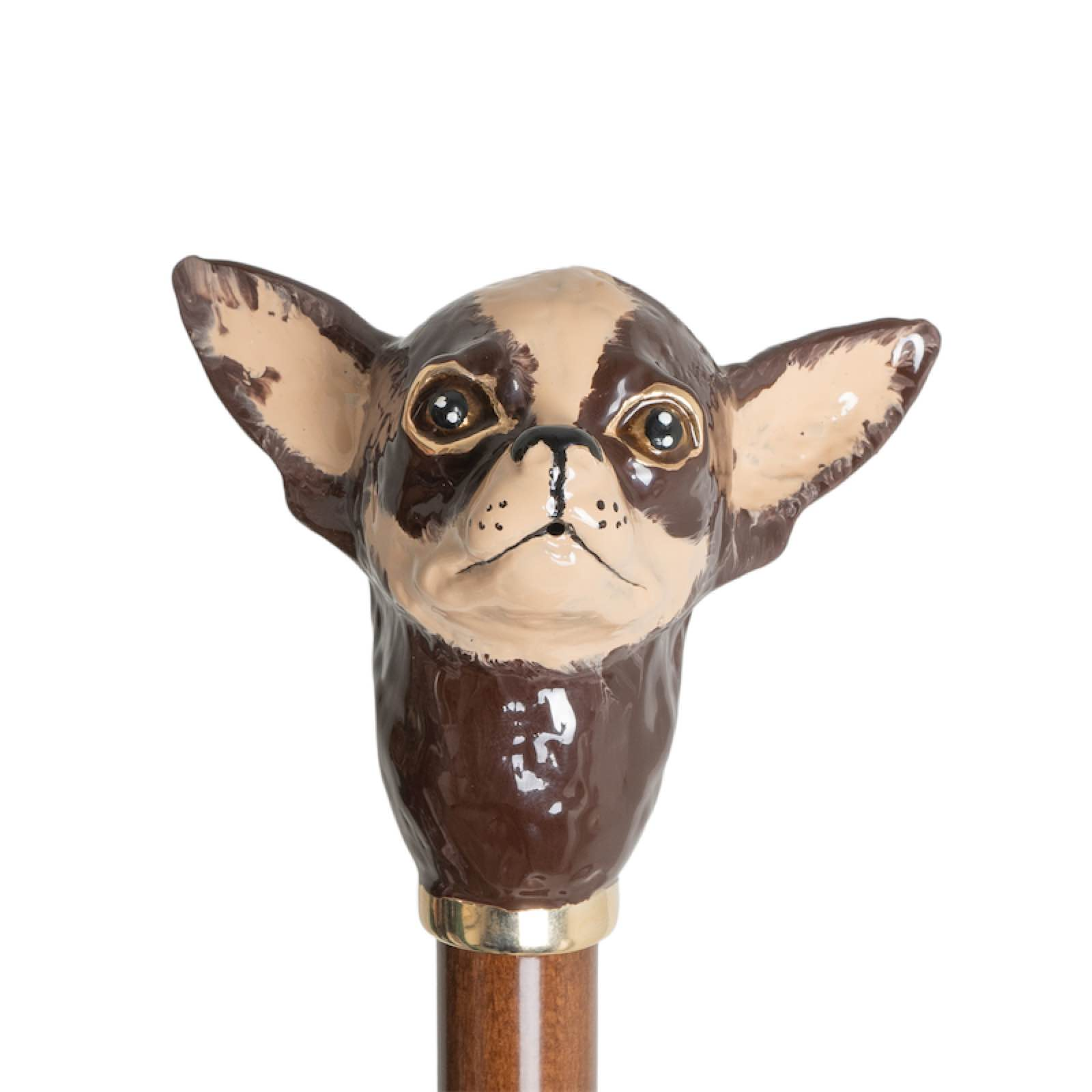 Brown Chihuahua Handle Exclusive Umbrella – Handmade in Italy