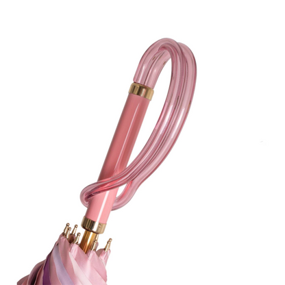 Pink Ombre Umbrella with Acetate Handle, Handmade in Italy