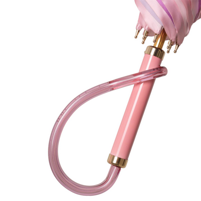 Pink Ombre Umbrella with Acetate Handle, Handmade in Italy