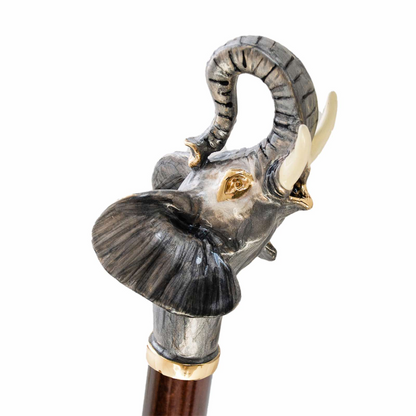 Elephant Umbrella with Enameled Brass Handle – Handmade in Italy