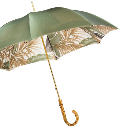 Tropical Umbrella with Bamboo Handle – Double Cloth, Manual Opening